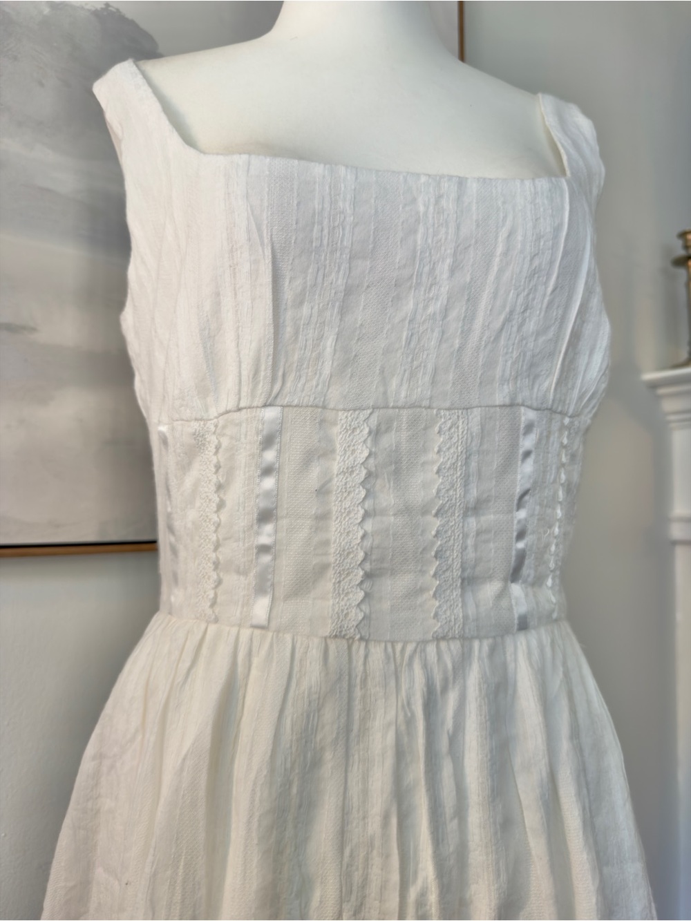 NWT Commense White Mini Dress | Square Neck - Picture 4 of 6